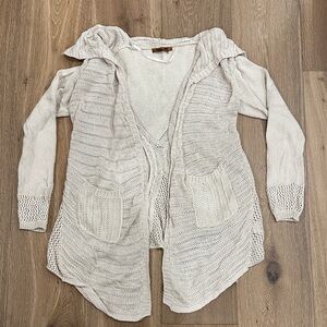 Belldini Cream Open-Front Cardigan